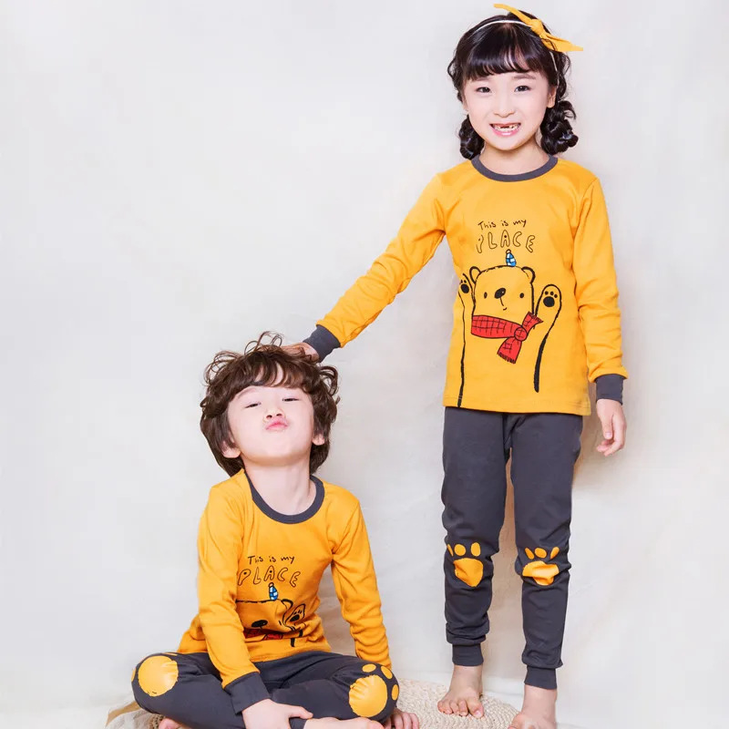 Winter Designer Kids Pajamas Long Sleeve Pajama Sets Cotton Baby Boys Sleepwear Set Girls Pyjamas Children Clothing Set