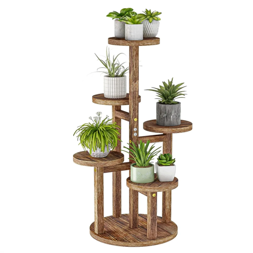 5 Tiered Tall Plant Shelf Corner Display Rack Round Plant Holder High Quality Tree Shape Plant Stand