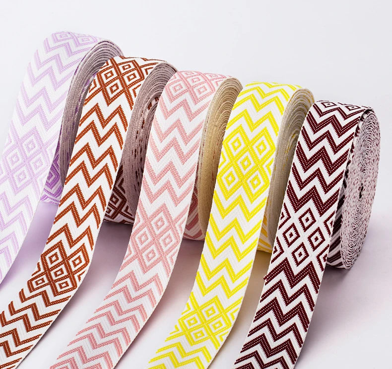 REWIN Sports Wholesale Custom 38mm 2 Inch Thick Polyester Jacquard Webbing Bag Strap Belts For Clothing Decorative Accessories