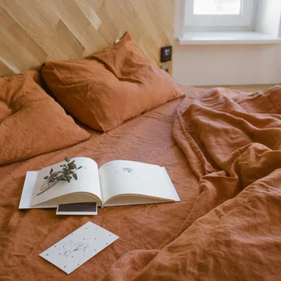 Reactive Solid Color Washed Organic Flax Woven 100% Large Hemp Home Extra Wide Linen fabric for tablecloth Bedding Curt