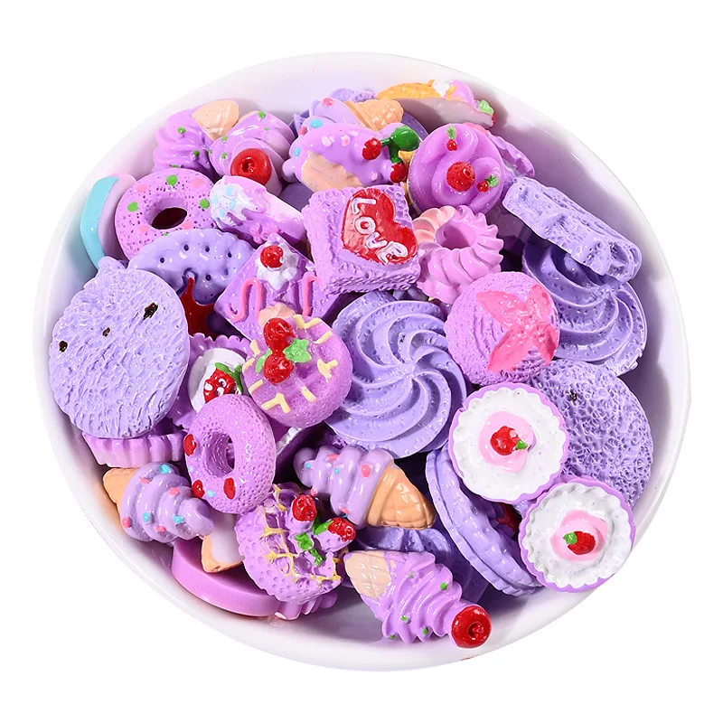 Kawaii 3D Nail Art Charms Mixed Resin Cute ice cream /Lollioop 3D Cookies Cartoon Candy Nail Decoration For DIY Acrylic Resin