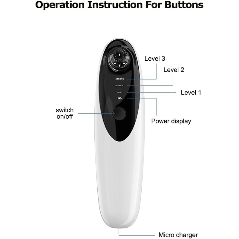 Rechargeable HD Camera Black Head Extractor with 4 Suction Probes 3 Modes for Acne Vacuum Blackhead Remover