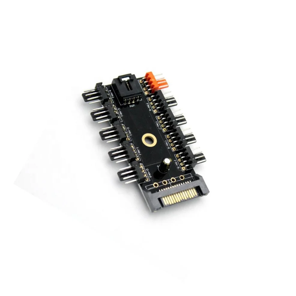 Computer 10 Road Chassis Fan Hub SATA Fan Extension 1 to 10Road STA Fan Controller Other Computer Accessories