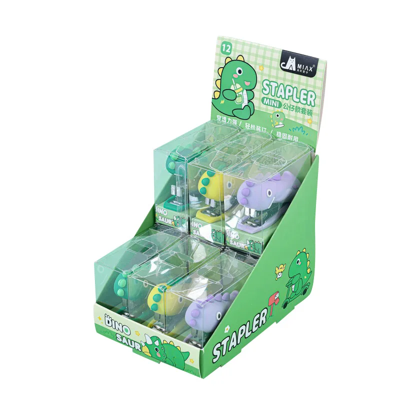 Cute Mini Animal Dinosaur Stapler Creative Portable Keychains School Supplies Paper Stapler For Gifts