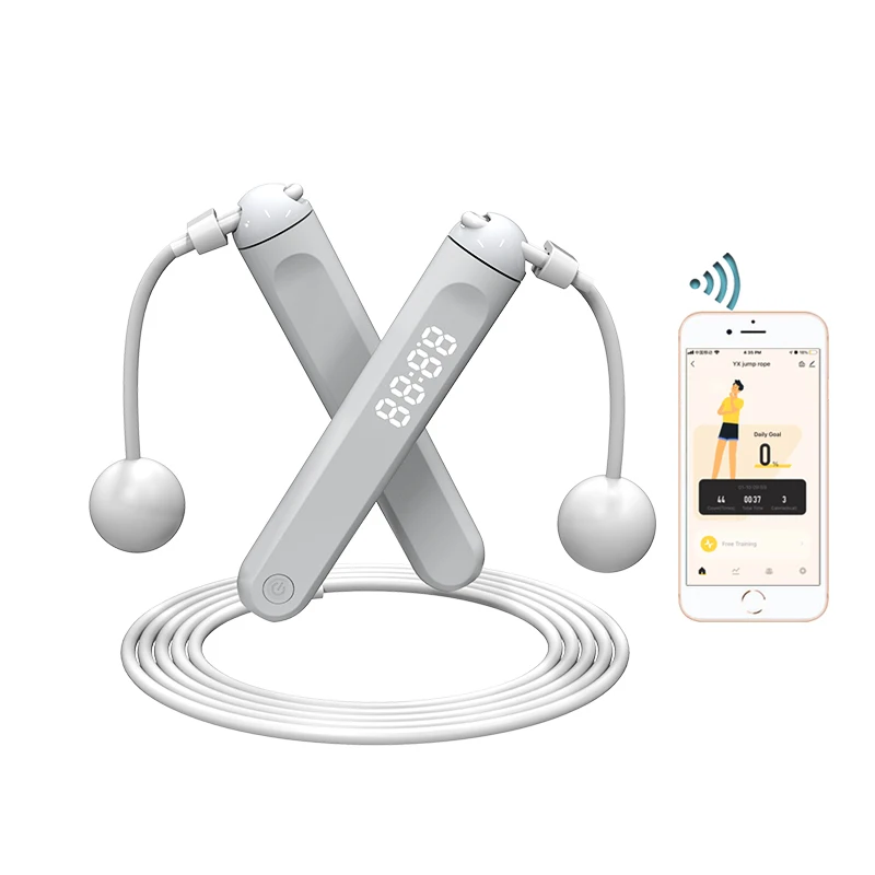Hot sale APP connected digit counter smart sport skipping rope Adjustable Cordless Smart Skipping Ropes