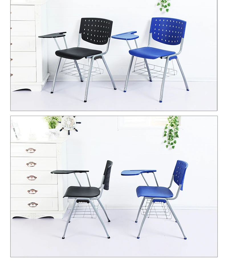 Wholesale School Office Furniture Student Chair Plastic Training Outdoor Chair With Writing Pad
