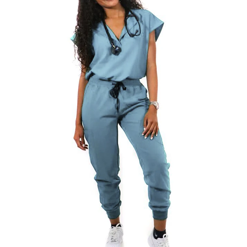 High quality Scrubs Doctor Medical Polyester center Uniform Comfortable Corporate and Industries Staff Scrub Suit Spandex