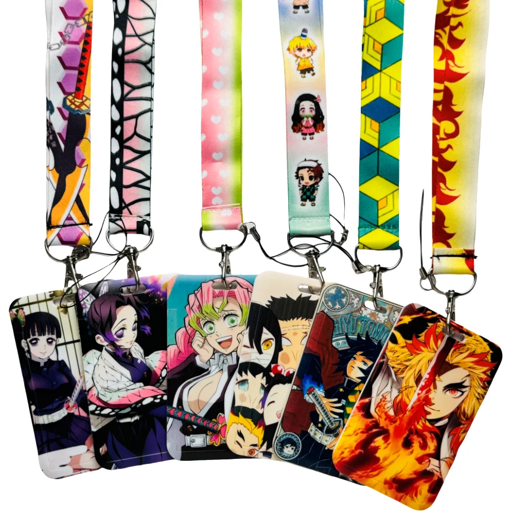 Manufacturers Direct Cartoon Card Cover Double-Sided Printed Plastic Bus Card Lanyard One Piece Anti-Loss Lanyard Card Clip