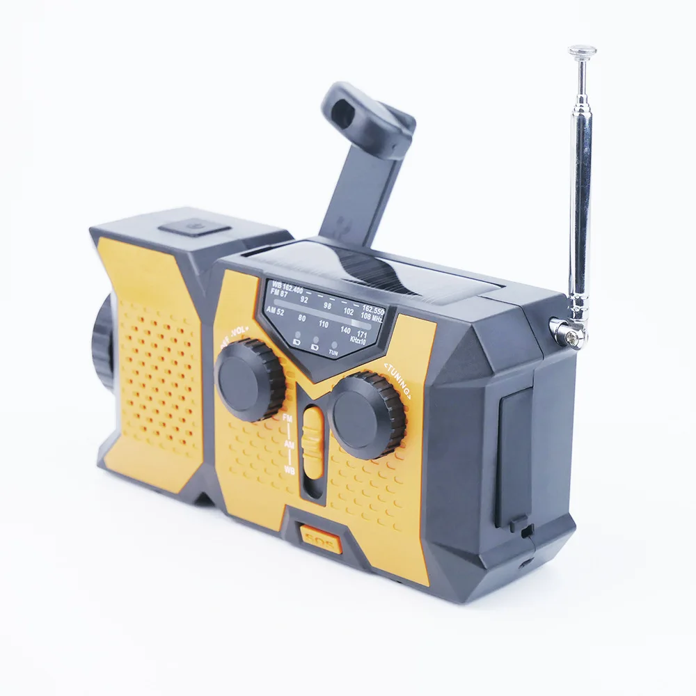 New Portable Solar Radio with Hand Crank Dynamo USB and Light FM/AM/NOAA Band Stereo Weather Radio