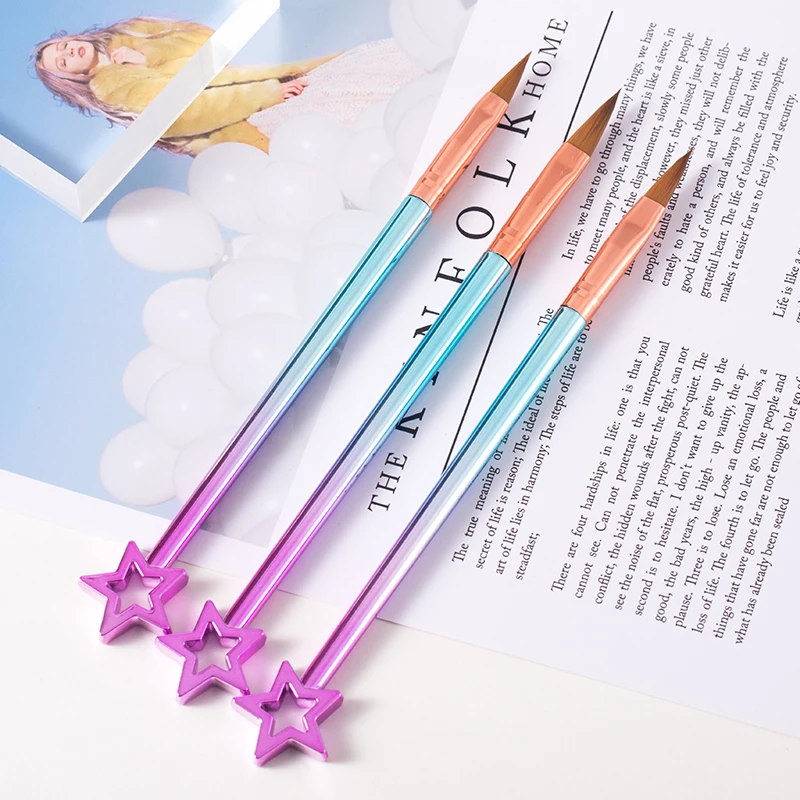Private Label Nail Salon Nail Art Brushes Set Nail Brush And Deco Bulk Japanese Crystal Pen Drawing Brush