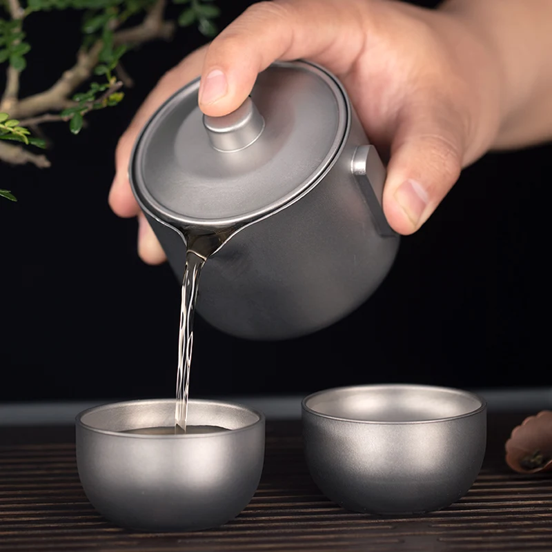 Portable Ultralight Tea maker Titanium Gai wan with infuser water Cup Teapot Set Camping tea infuser camping accessories