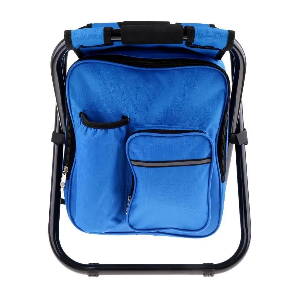 YILU Outdoor Portable Folding Seat Backpack Foldable Camping Chair With Cooler Bag