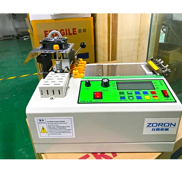 Automatic hot and cold  knife  tape ribbon elastic zipper care label cutter  tape cutting machine