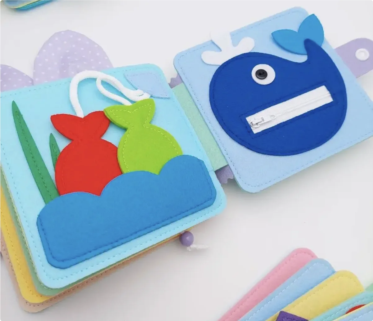 Baby First Soft Felt Activity Animal Cloth Book Toddler Visual Excitement Quiet Book Cartoon Rabbit Felt Busy Book Toy