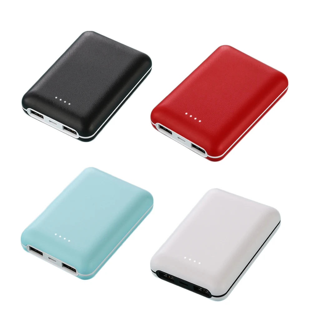 Four Colors Slim Mini Power Bank 10000Mah Powerbank Micro Usb Input Dual Usb Output Phone Charger Power Banks