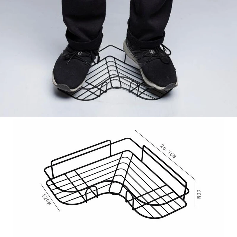 Bathroom Corner Shelf Bathroom Tripod Shelves Adhesive Kitchen Corner Racks Wall Mounted No Drilling Storage