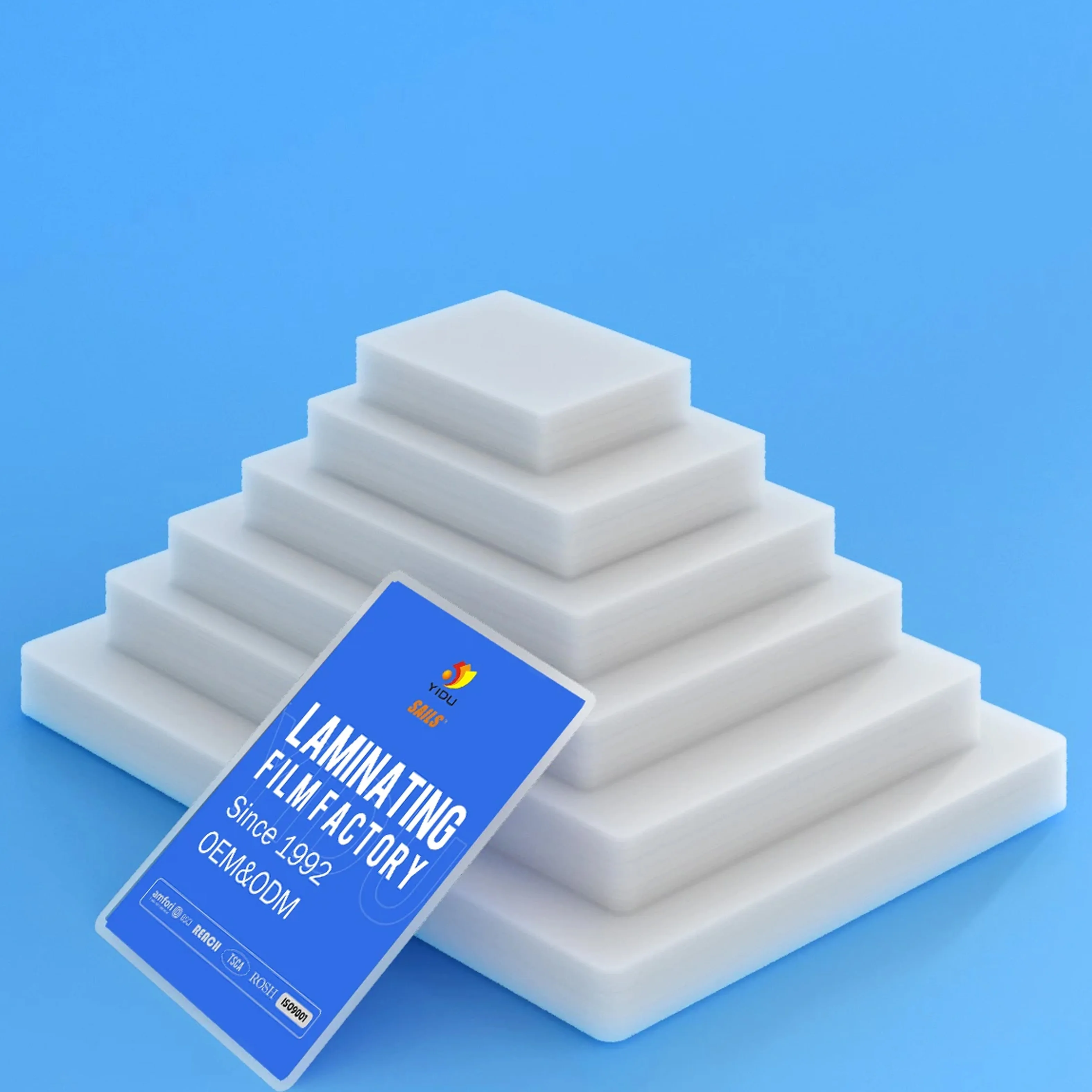 YIDU ID Card Size Three-Layer Double-Sided Matte Thermal Laminating Sheet Protection Film 250mic - Enhanced Durability