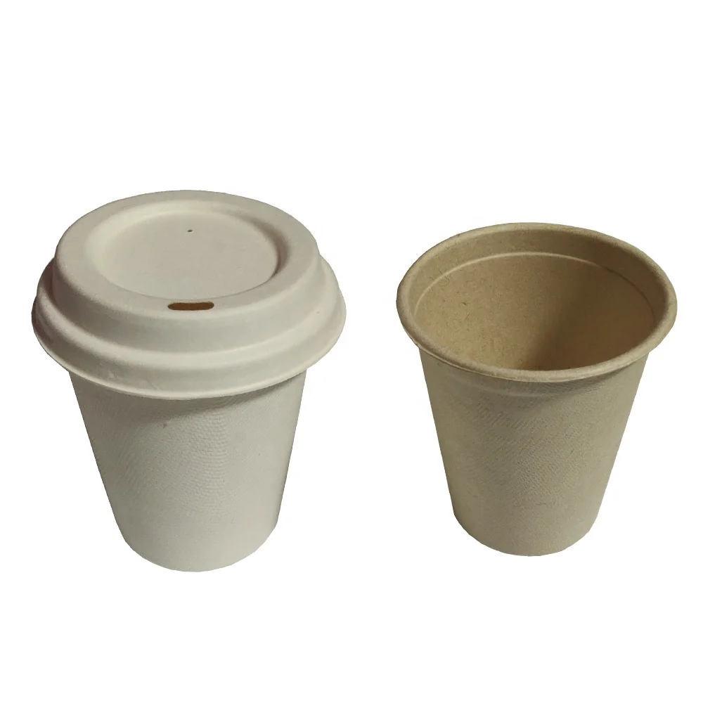 
Eco-Friendly Biodegradable disposable sugarcane bagasse pulp paper coffee water bagasse cup disposable paper cups 