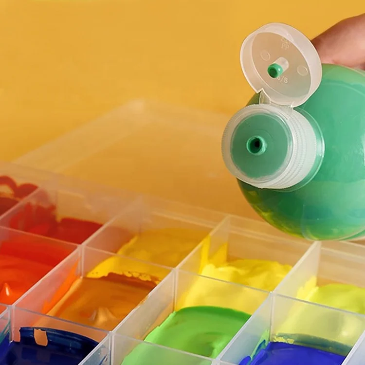 FOSKA Permanent Paint Set Kid-safe Transparent and Squeezable Bottle Children Craft Paint for Poster with Factory Price