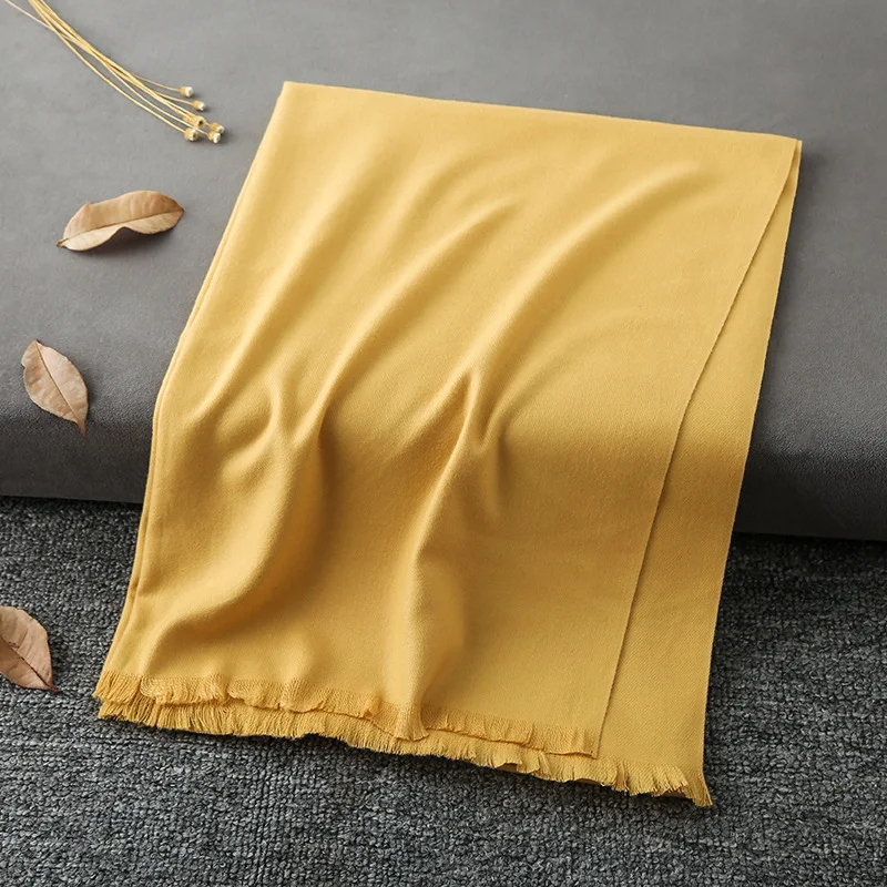 2024 Custom Wholesale Solid Color Italian 100% Cashmere Scarf For Women