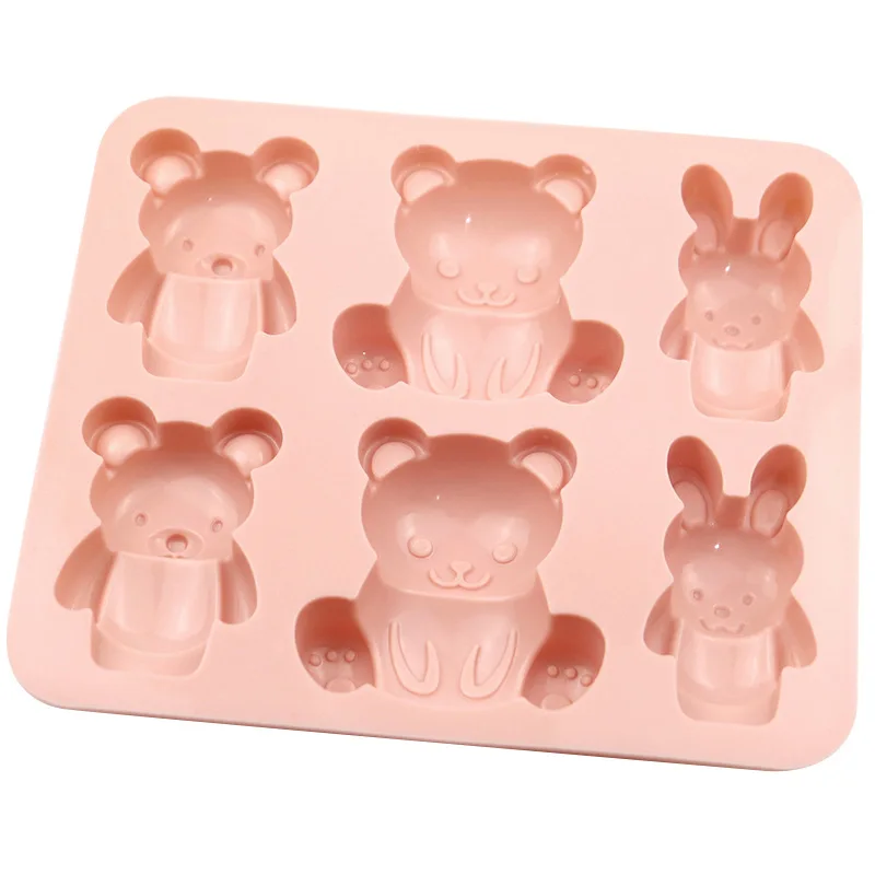 Saffron cute bunny bear Silicone Cake Molds silicon rabbit cake pan Homemade DIY muffin jello Baking Mold