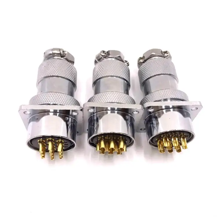 25mm GX25 Connector Circular Flange Type 2 3 4 5 6 7 8 9 10 12 PIN for Sale