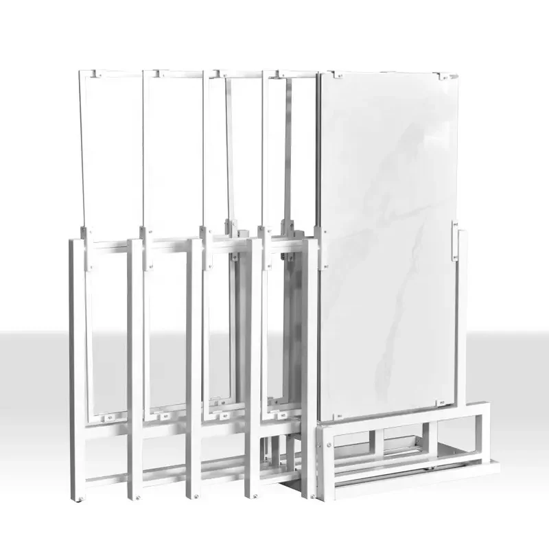 Hot Sale Factory Sliding Granite Marble Push Pull Out Tile Display Stand Rotating Quartz Panel Rack Showroom Stone Display Rack