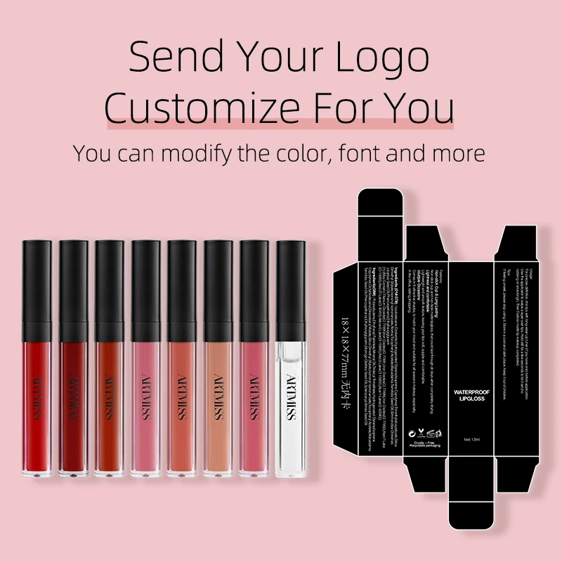 Wholesale Manufacturers Private Label Vegan Velvet Matte Lipgloss Long Lasting Water Proof Nude Matte Lipstick