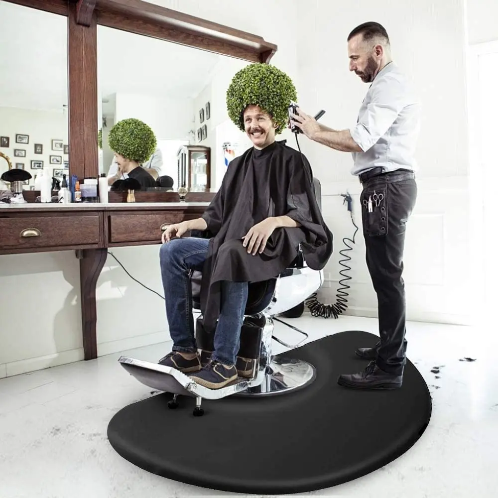 High Quality Black Silicone Chair Mat For Salon Furniture Durable Floor Mat For Barber Shops