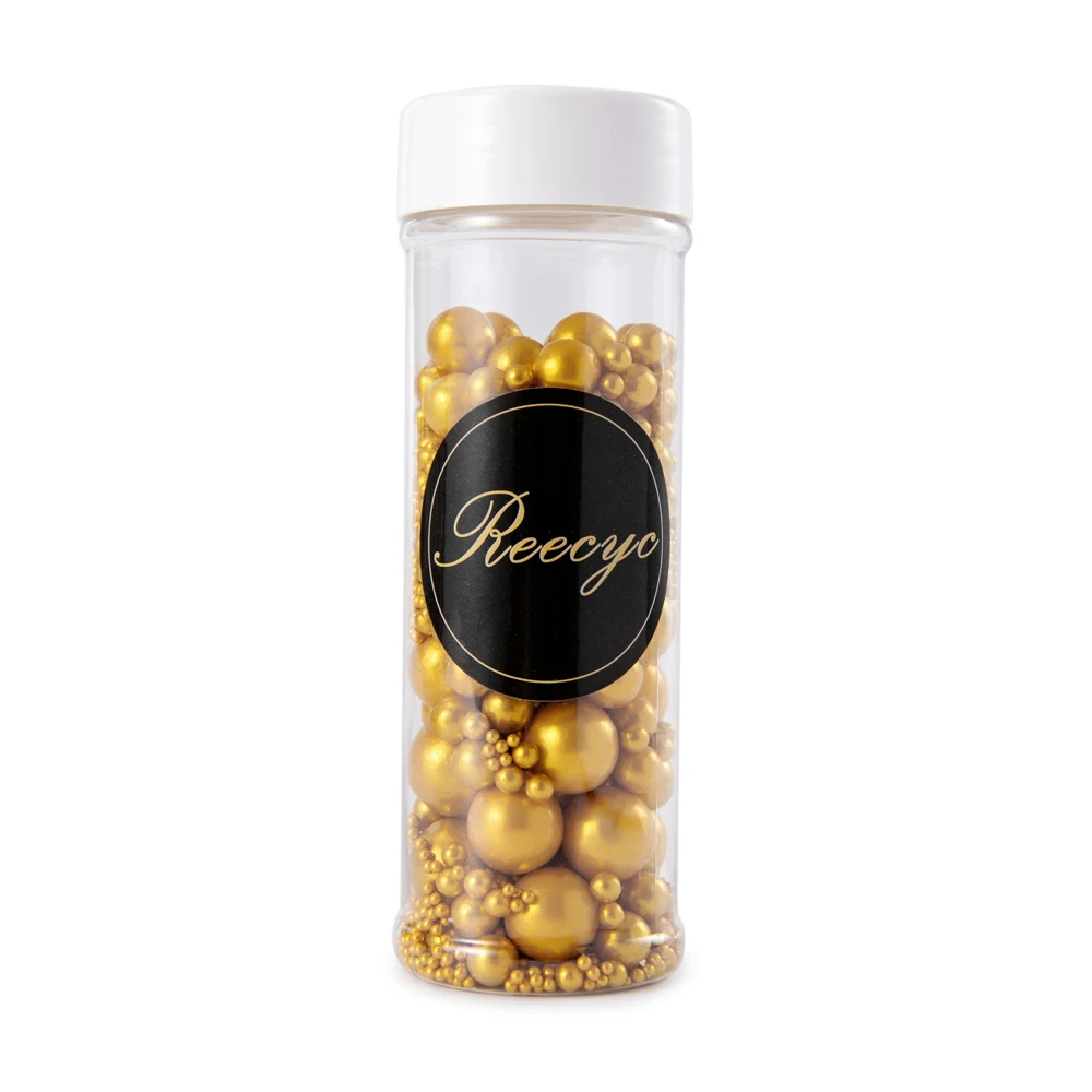 130g Cake Craft Accessories Granular Candy Golden Mixed Size Sugar Beads Baking Decorations Cake Decoration Sugar Beads