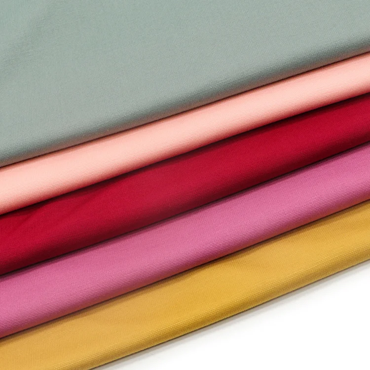 Roma knitting fabric 62%rayon 30%nylon 8%spandex 200GSM solid dyed roma fabric for suit