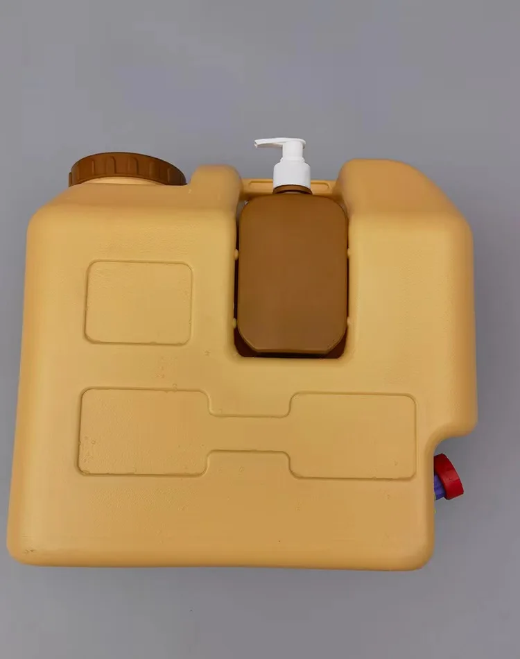 20L Portable Outdoor Bucket Travel Car Food Pure Drinking Bucket with Hand Sanitizer 500ml Plastic Bottle