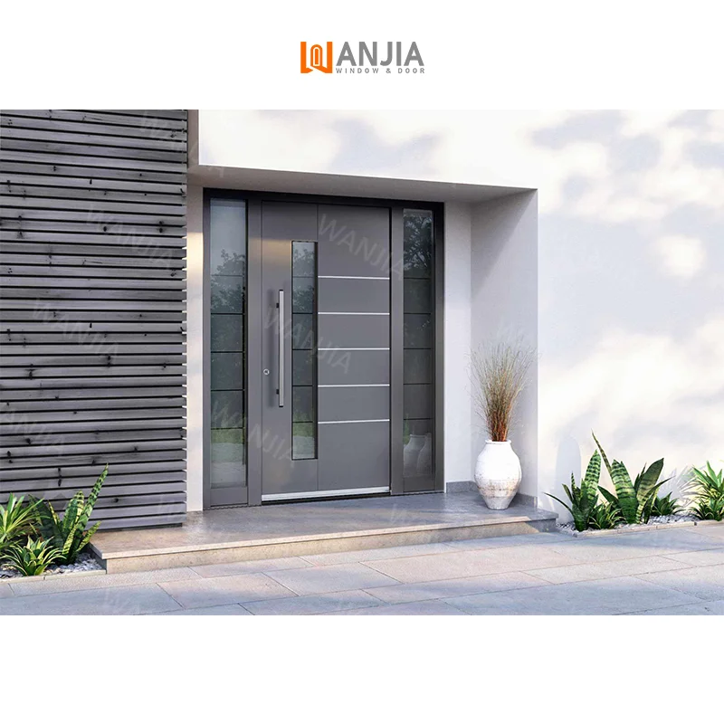 Factory direct main single door designs steel main entry doors metal main front entry pivot security doors