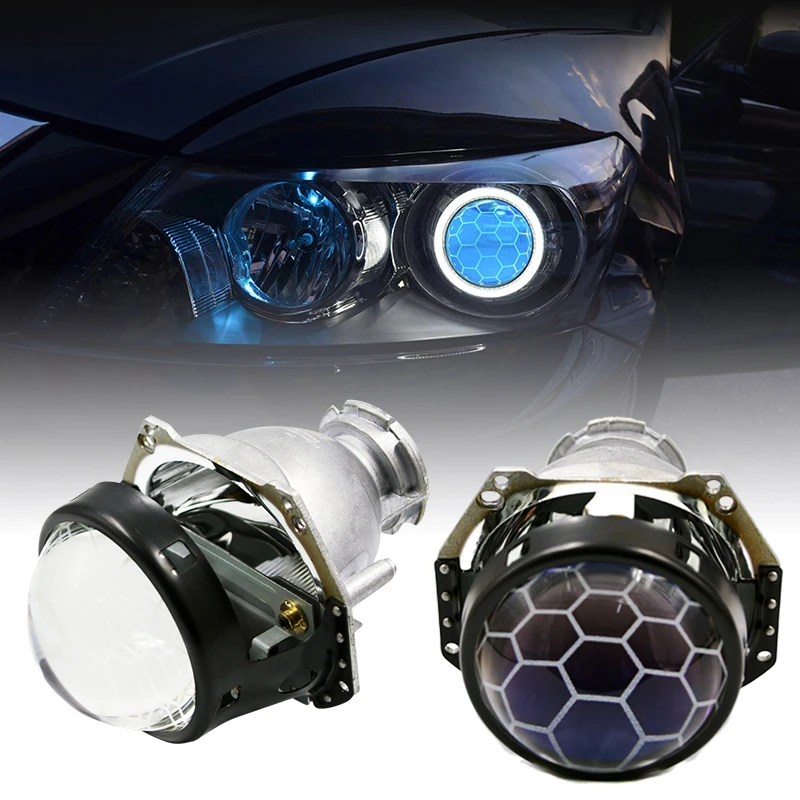 Projector Headlight For Hella 3R G5 5 Honeycomb Lenses D1 D2 D3 D4 HID Bi-xenon 3.0 Etching Lens Tuning Accessories Soccer Style