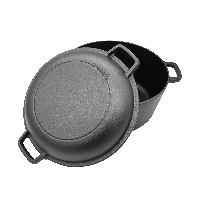 Cast iron 2 In 1 dutch oven muti-purpose pot