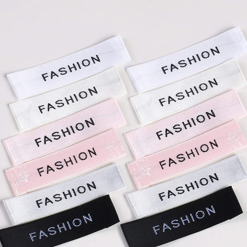 Custom Printing Brand Logo Satin Clothing Woven Label Soft Wash Garment Label For Clothes