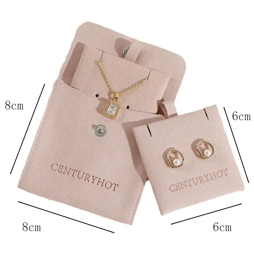 Wholesale Jewelry Pouch Personalized logo cream luxury microfiber jewellery packaging earring necklace bags jewelry pouches