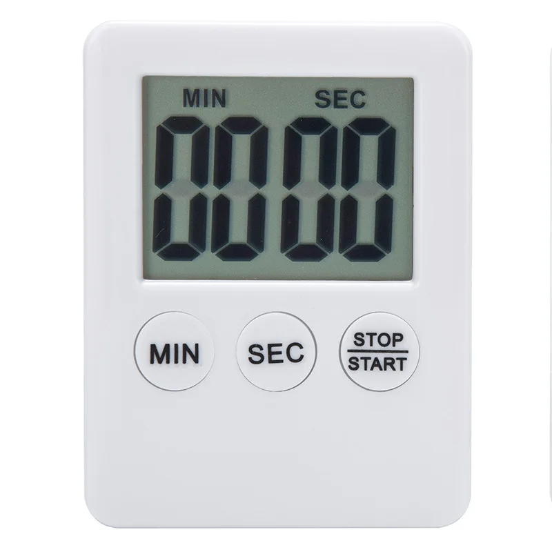 Super Thin Lcd Digital Screen Kitchen Timer Square Cooking Count Up Countdown Alarm Magnet Clock