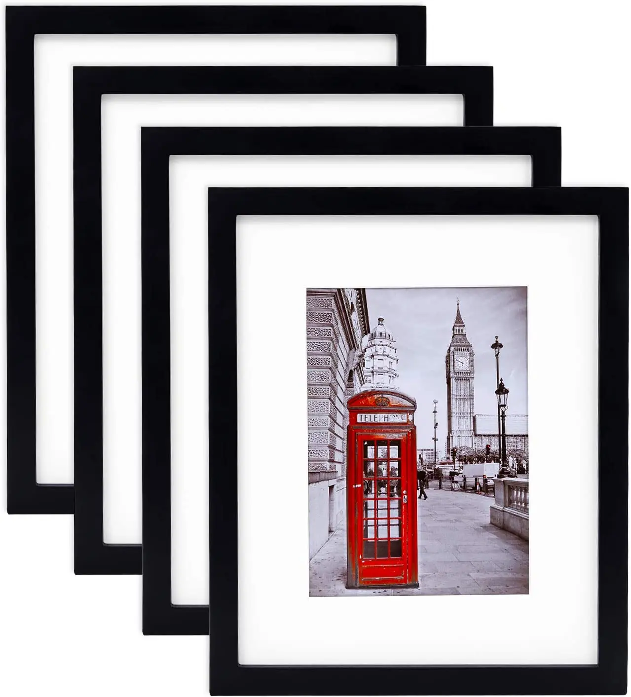 Оптовая продажа черная фоторамка квадратная фоторамка с ковриком дисплей фотографии ПВХ стекло для стены домашнего декора