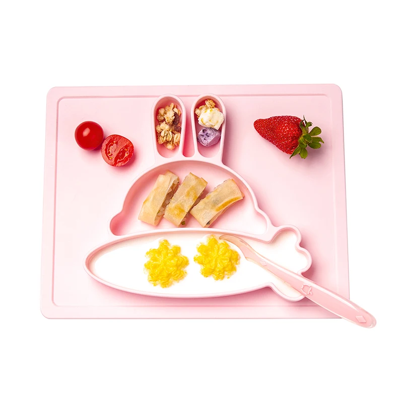 BPA Free Silicone Baby Placemat Bowl Bib Spoon Set Baby Products Custom Logo Other Baby Feeding Supplies