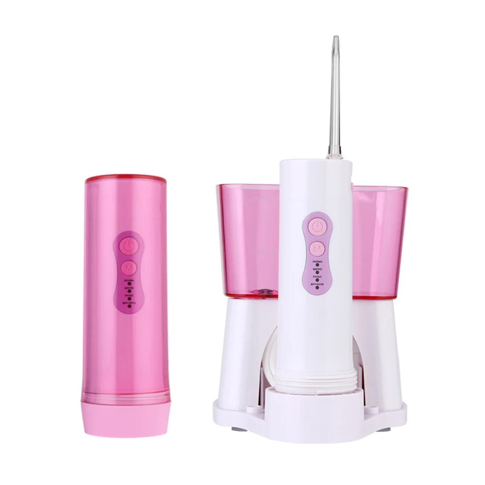 
Dental jet travel and home dual use oral irrigator water floss toothpick 4 modes with DIY 