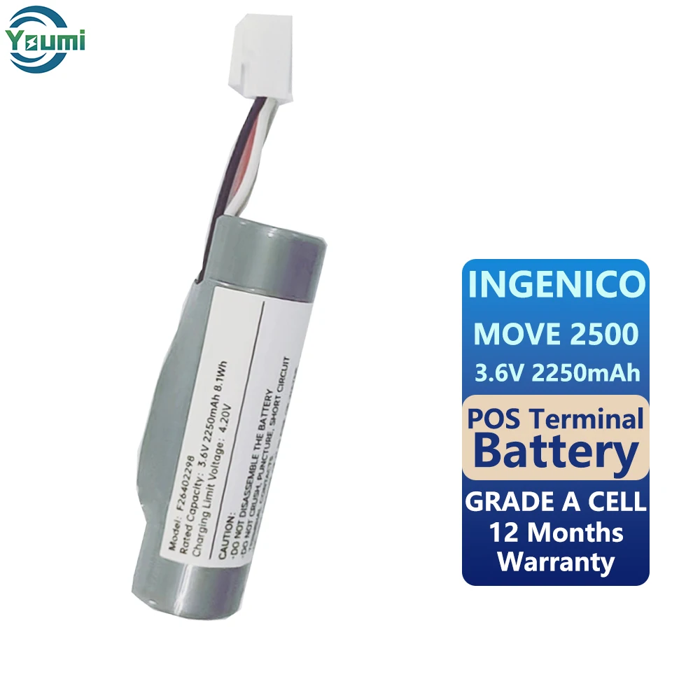 Youmi Ingenico Move 2500 3 7 В 2600 мАч Pos-Клеммная батарея для Pos-терминала