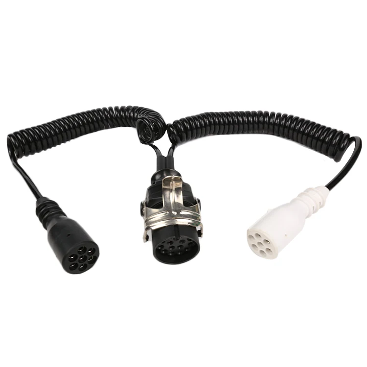 Европейский 15 булавки мощность шнур 7 core спираль грузовик кабель/весна Электрический кабель