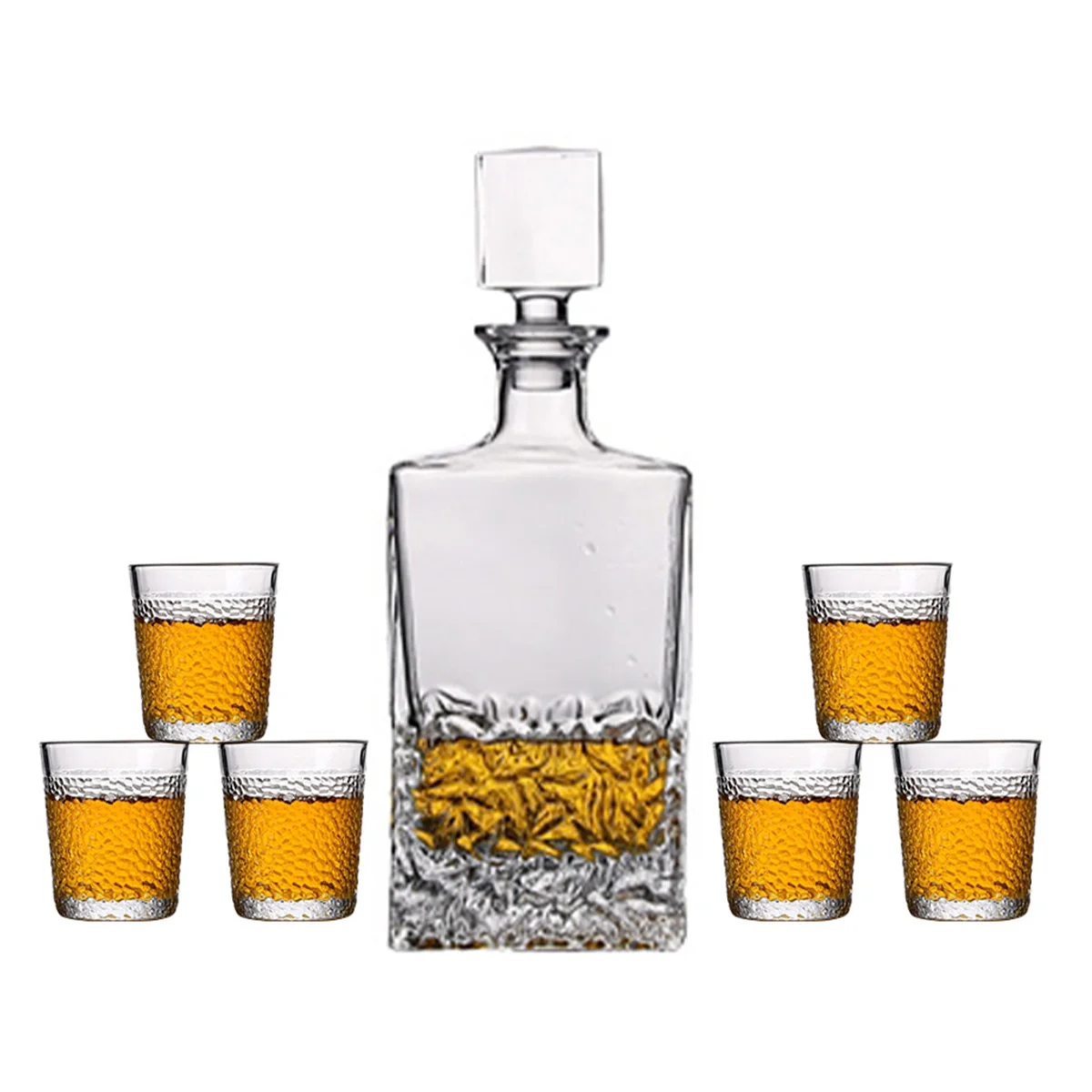 750ml whiskey bottle whiskey decanter set with 4 glass cup set whiskey glasses