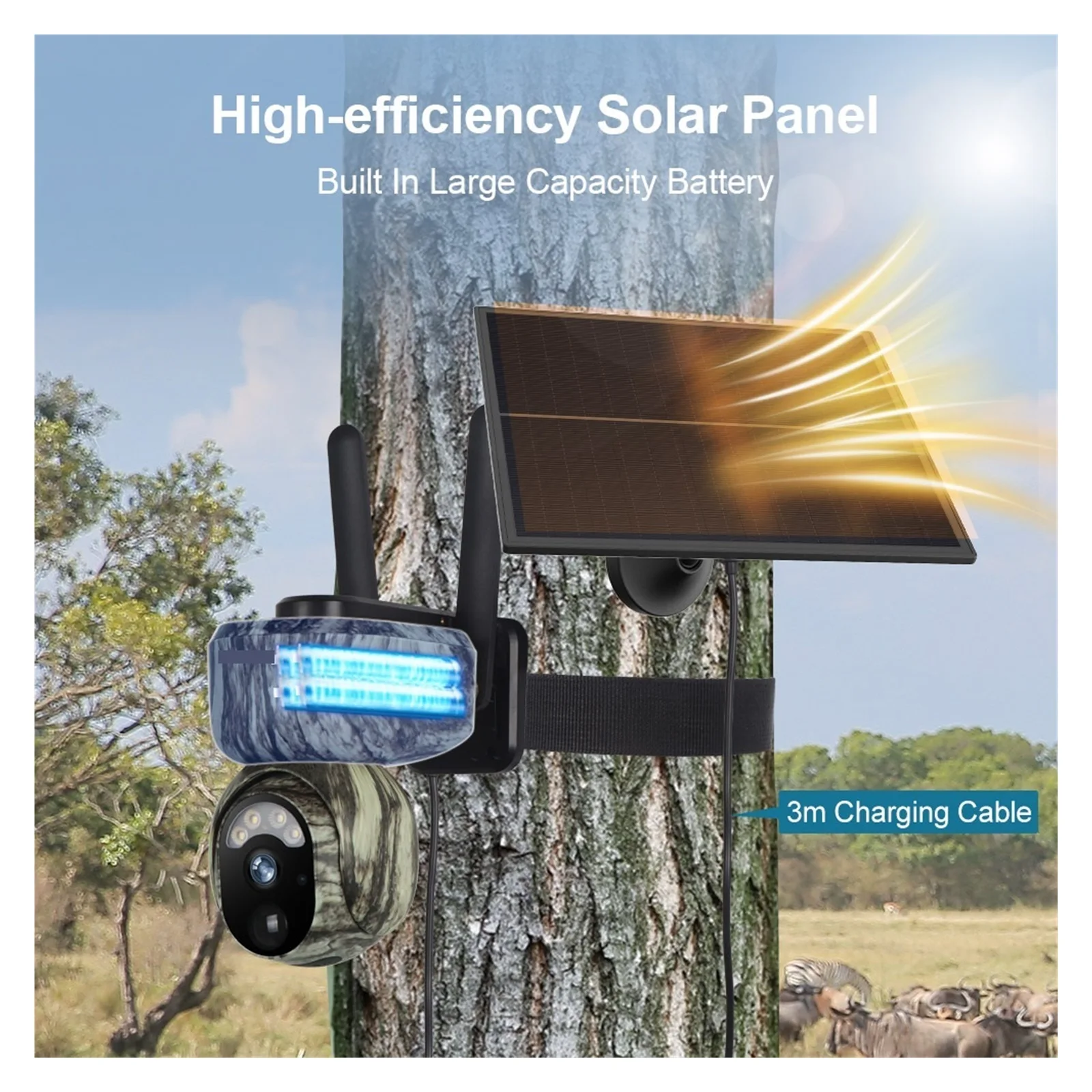 Senhuo 4MP WiFi/4G Sim Solar Security Camera Outdoor 2K Human/animal Detection Two-way Audio IP66 Waterproof Wildlife Camera