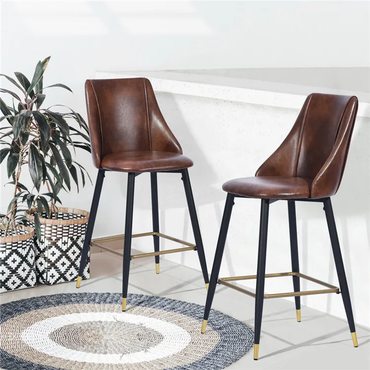 OEM high quality luxury comfortable high bar chair pu bar stools modern stool bar chairs dining chairs for dining