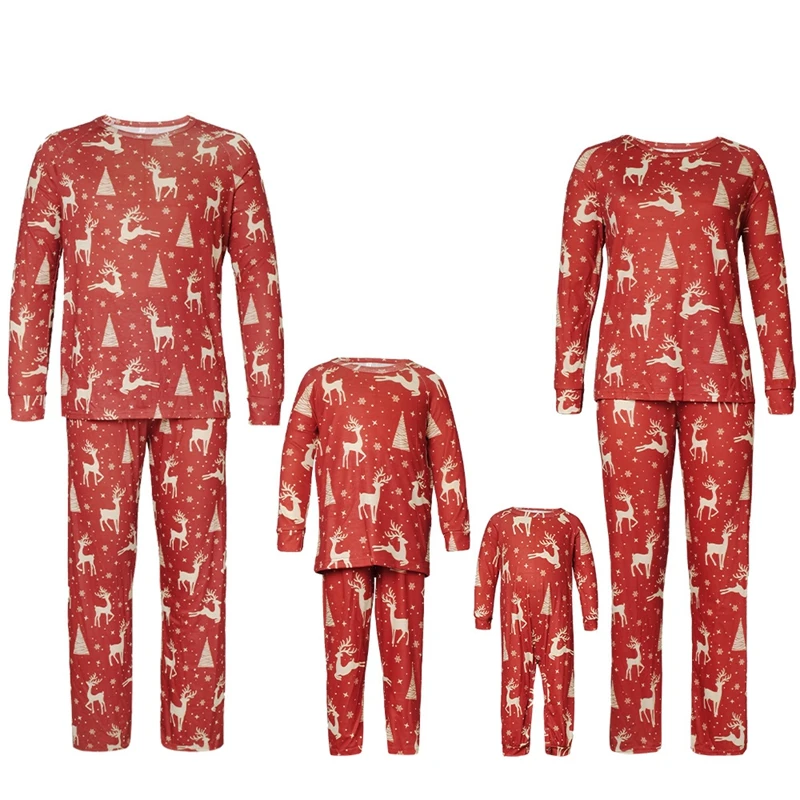 Family Christmas Cartoon printing Pajamas Christmas Kids Baby Clothes Merry Christmas Pjs Family 2023