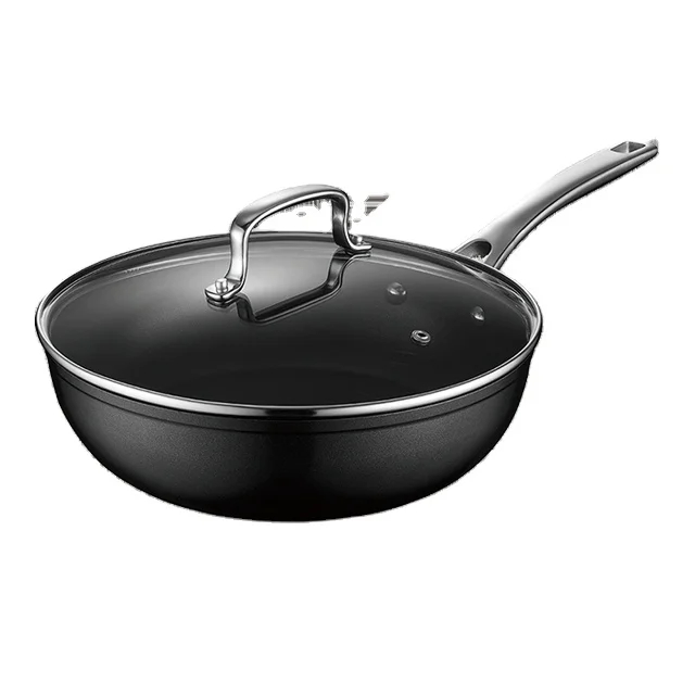 Factory Competitive Price 28cm Cast Aluminum Everyday Wok Pan Non Stick Wok Pan