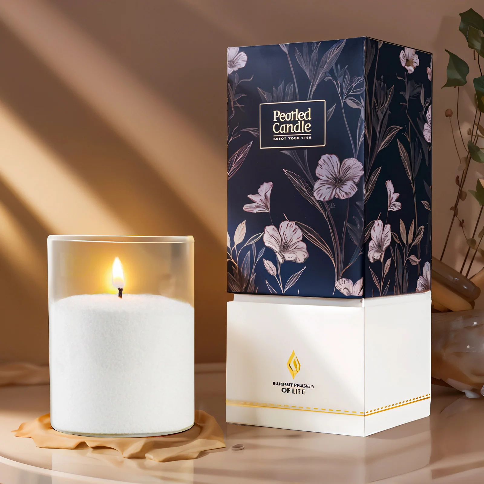 Premium Quality Wedding Decoration Luxury Gift Box Palm Wax Pearled Candle Wax Candle Sand with Wicks