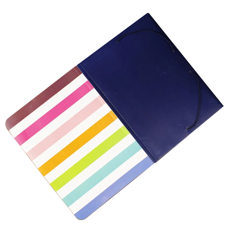 High quality direct sale custom logo cheap portable document bag pp plastic folder a4 size file folder bag with elastic